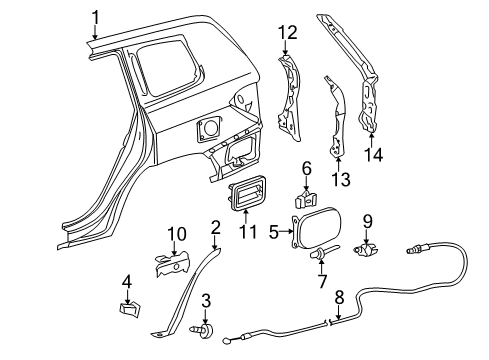 2011 Toyota Highlander Fuel Door Diagram