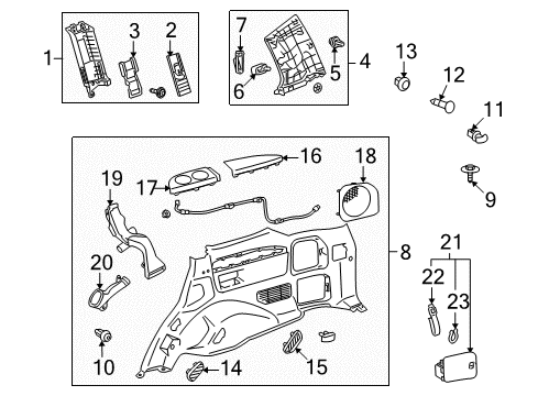 2009 Toyota Land Cruiser Interior Trim - Quarter Panels Diagram