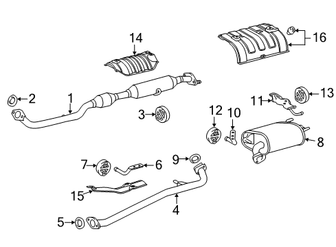 2013 Toyota Avalon Exhaust Components Diagram