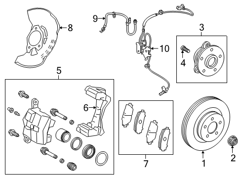 2025 Toyota Corolla Brake Components Diagram