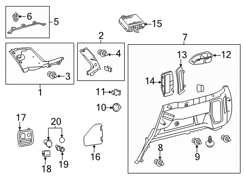 2024 Toyota 4Runner Interior Trim - Quarter Panels Diagram