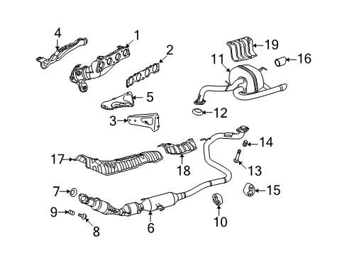 2013 Scion xD Exhaust Components Diagram