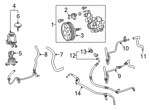 2024 Toyota 4Runner P/S Pump & Hoses Diagram