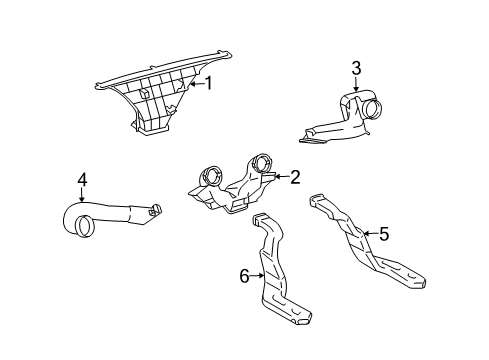 2004 Scion xB Outer Duct, Driver Side Diagram for 55843-52150