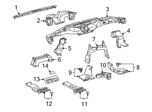 2008 Toyota Land Cruiser Duct Sub-Assembly, Air, Front Passenger Side Diagram for 87201-60090