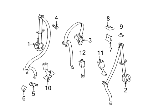 2024 Toyota 4Runner Seat Belt Diagram