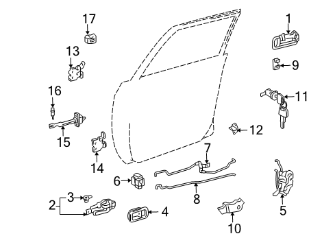 2006 Toyota Land Cruiser Front Door Diagram