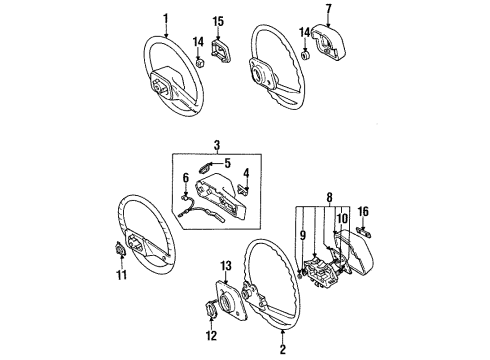 1984 Toyota Pickup Steering Wheel & Trim Diagram