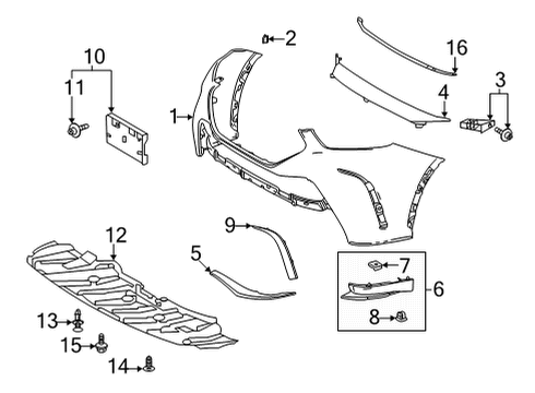 2025 Toyota Highlander Bumper & Components - Front Diagram