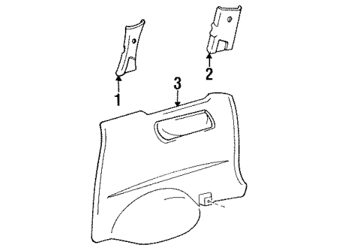 1991 Toyota Previa Interior Trim - Side Panel Diagram