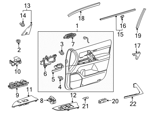 2009 Toyota Land Cruiser Black Out Tape, Driver Side Diagram for 75926-60010