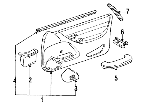 1992 Toyota Paseo Front Door Trim Diagram