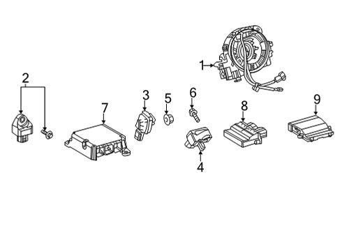 2024 Toyota Highlander Air Bag Components Diagram