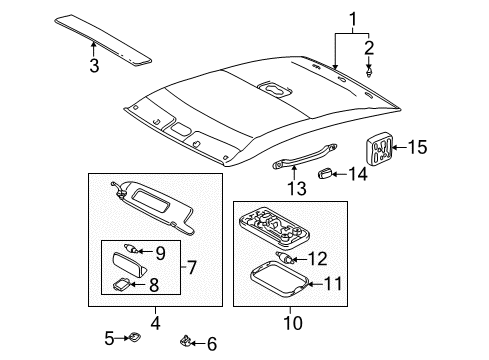 2001 Toyota Solara Interior Trim - Roof Diagram 3 - Thumbnail