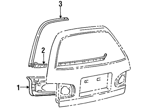 1995 Toyota Camry Interior Trim - Lift Gate Diagram