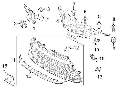 2025 Toyota Corolla Grille & Components Diagram 3 - Thumbnail