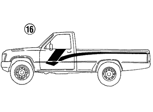 1989 Toyota Pickup Stripe Tape Diagram 6 - Thumbnail