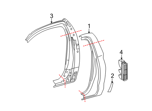 2015 Toyota Tundra Vent Louver, Passenger Side Diagram for 62905-0C020