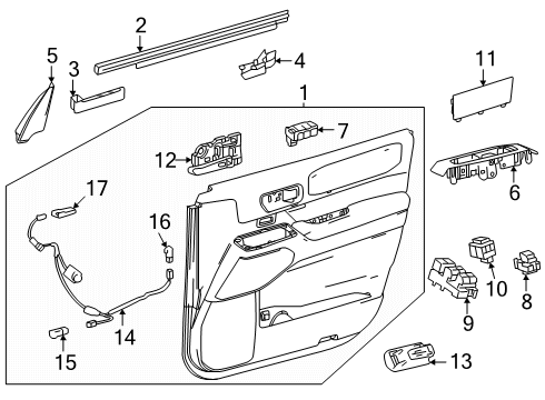 2025 Toyota Land Cruiser Interior Trim - Front Door Diagram