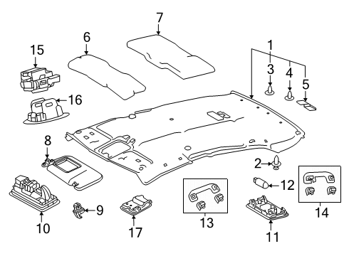 2025 Toyota Camry Interior Trim - Roof Diagram