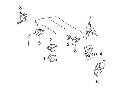 2012 Toyota Matrix Engine & Trans Mounting Diagram