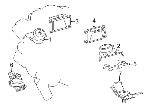 2018 Toyota Tundra Engine & Trans Mounting Diagram