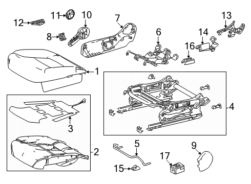 2025 Toyota 4Runner Passenger Seat Components Diagram 2 - Thumbnail
