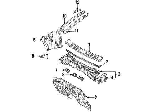 1992 Toyota 4Runner Cowl Diagram