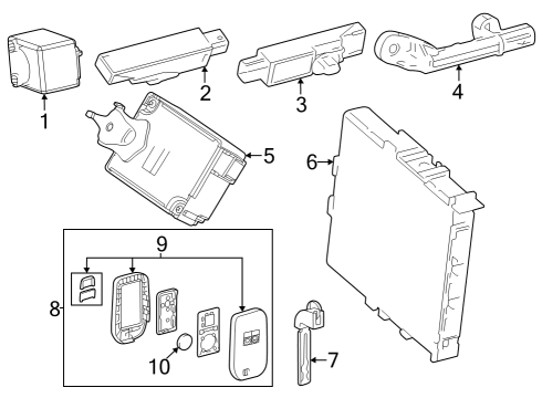 2024 Toyota Corolla Transmitter Sub-Assembly, Electrical Key Diagram for 8990H-12351