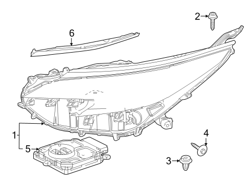 2025 Toyota Sienna Headlamp Components Diagram