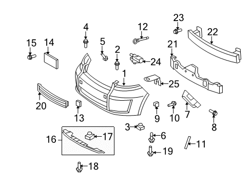 2008 Scion xB Grommet, Screw Diagram for 90179-05025