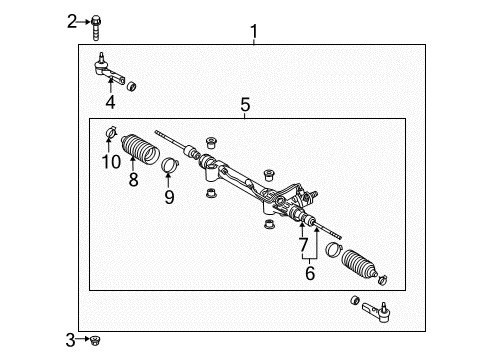 2008 Toyota FJ Cruiser Rack & Pinion Diagram for 44250-35080