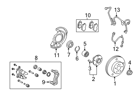2012 Toyota Highlander Anti-Lock Brakes Diagram