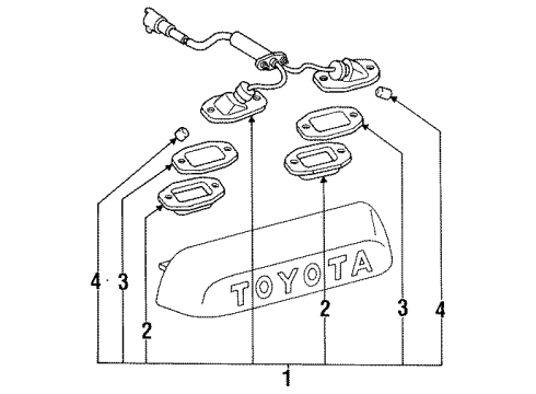 1990 Toyota 4Runner License Lamps Diagram