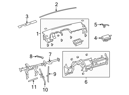 2009 Toyota Corolla Instrument Panel Diagram 2 - Thumbnail