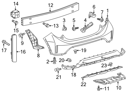 2018 Toyota Prius C Bumper & Components - Rear Diagram