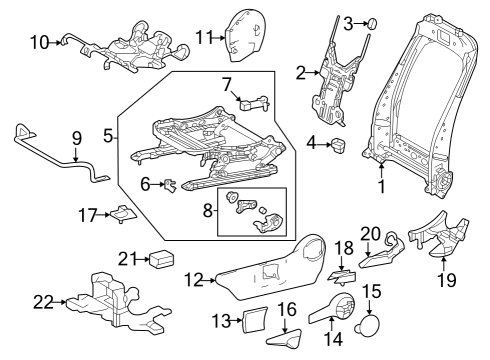 2024 Toyota bZ4X Driver Seat Components Diagram 2 - Thumbnail