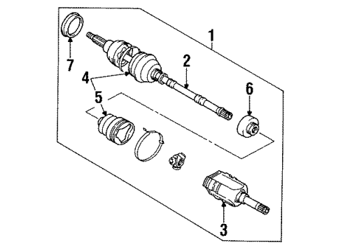 1992 Toyota Paseo Axle Shaft - Front Diagram