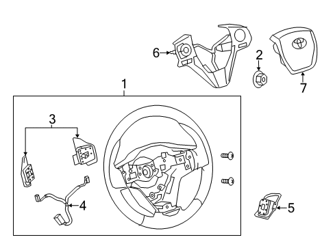 2019 Toyota Corolla Steering Wheel & Trim Diagram