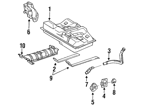 1995 Toyota Camry Filler Neck Diagram for 77249-33020