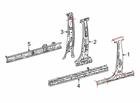 2025 Toyota Camry Center Pillar & Rocker Diagram