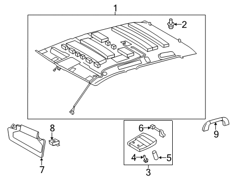 2015 Toyota Tundra Headliner Diagram