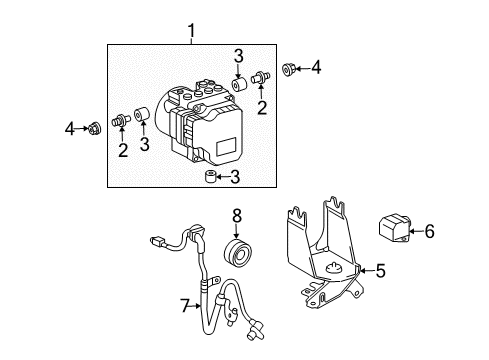 2004 Scion xA ABS Components Diagram