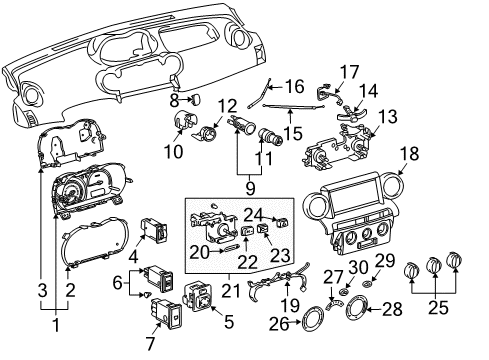 2004 Scion xA A/C & Heater Control Units Diagram