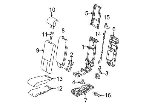 2010 Toyota Highlander Seat Back Cover, Center Diagram for 71095-48010-B0