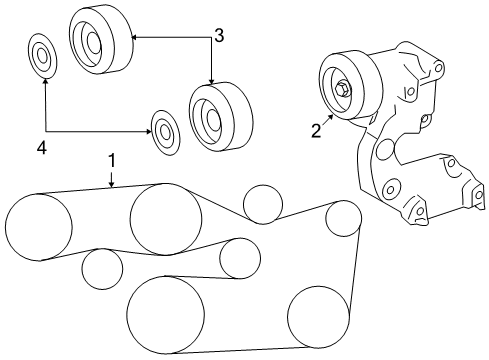 2009 Toyota Sienna Belts & Pulleys Diagram