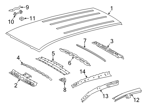2015 Toyota RAV4 Roof & Components Diagram