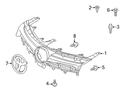 2017 Toyota Camry Grille & Components Diagram