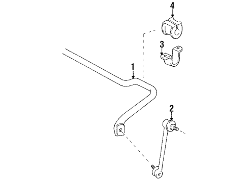 1994 Toyota Previa Stabilizer Bar & Components Diagram