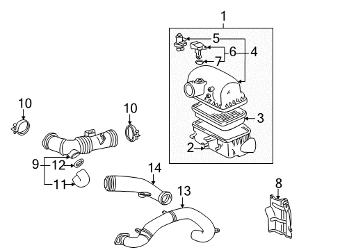 2005 Toyota MR2 Spyder Cover Assembly, Upper Diagram for 17705-22100